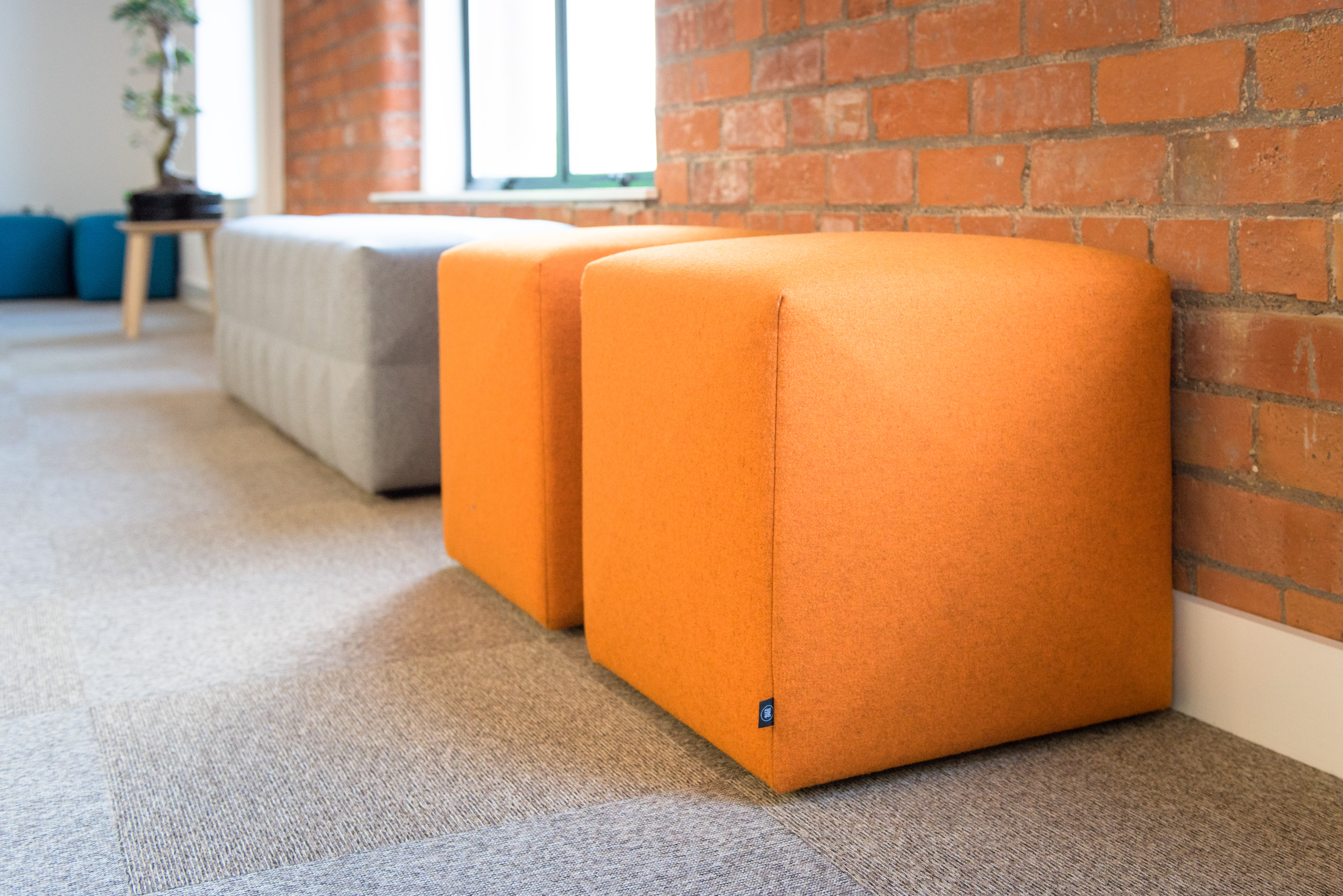 BuzziCube, upholstered sound-absorbing pouf | BuzziSpace