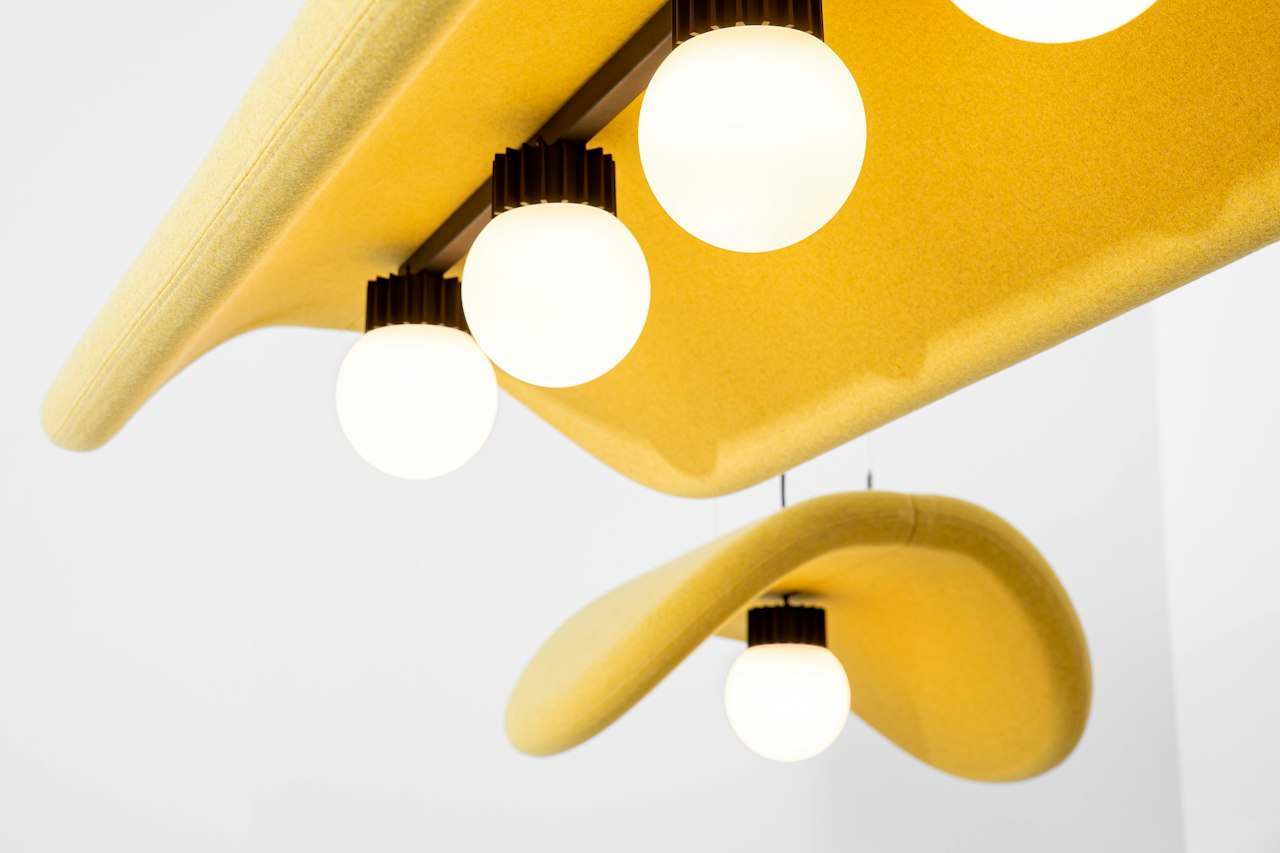 BuzziSpace Buzzichip acoustic lighting retrofit globe spot