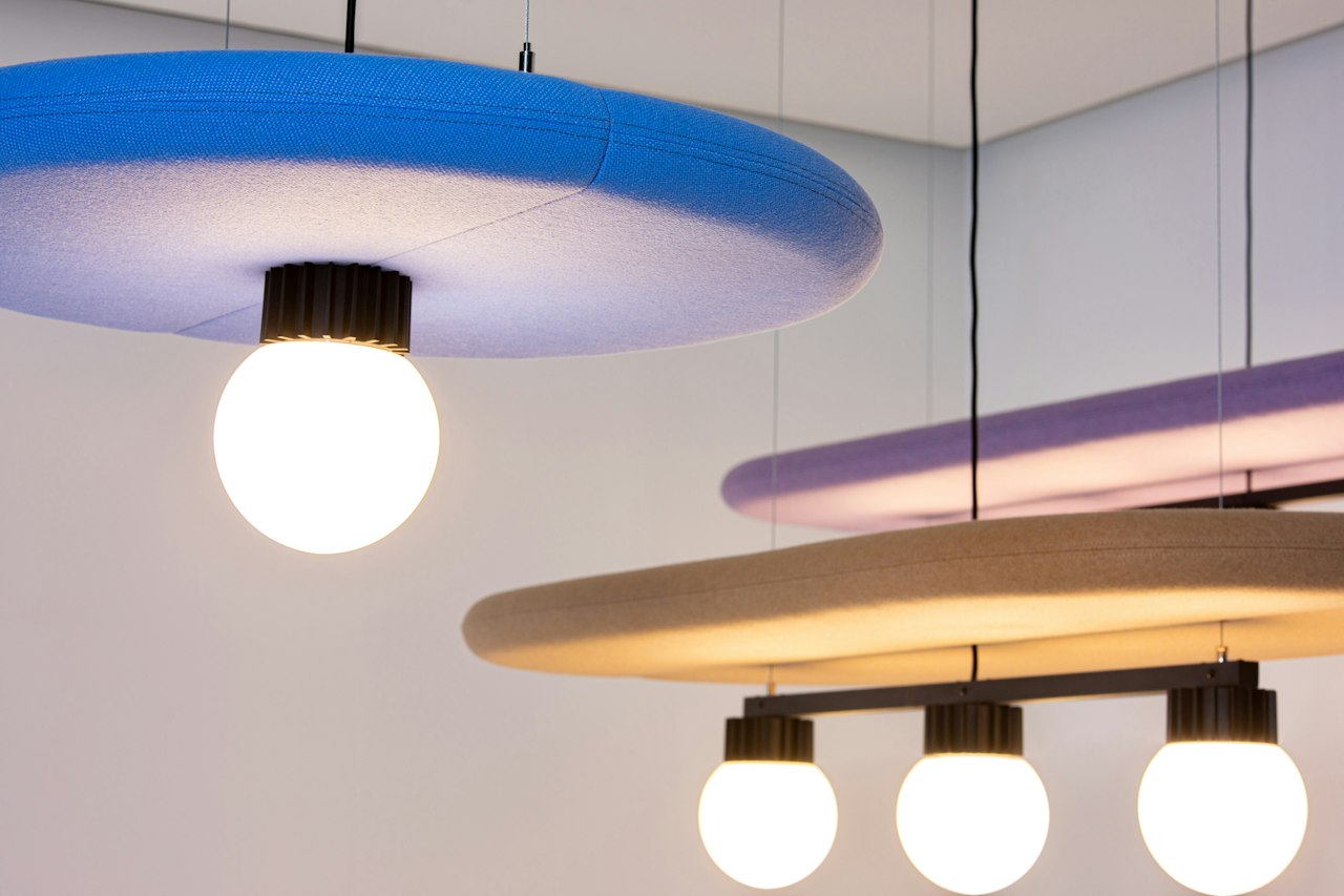 BuzziSpace Buzzisurf acoustic lighting retrofit globe spot