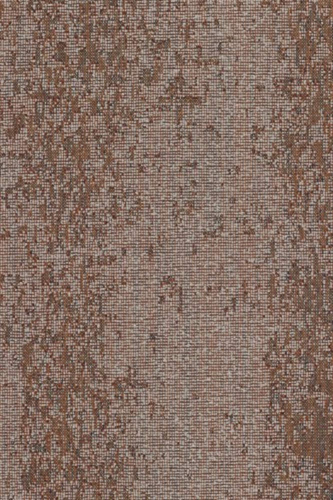 Fabric with bouclé yarns in brown orange and white grey